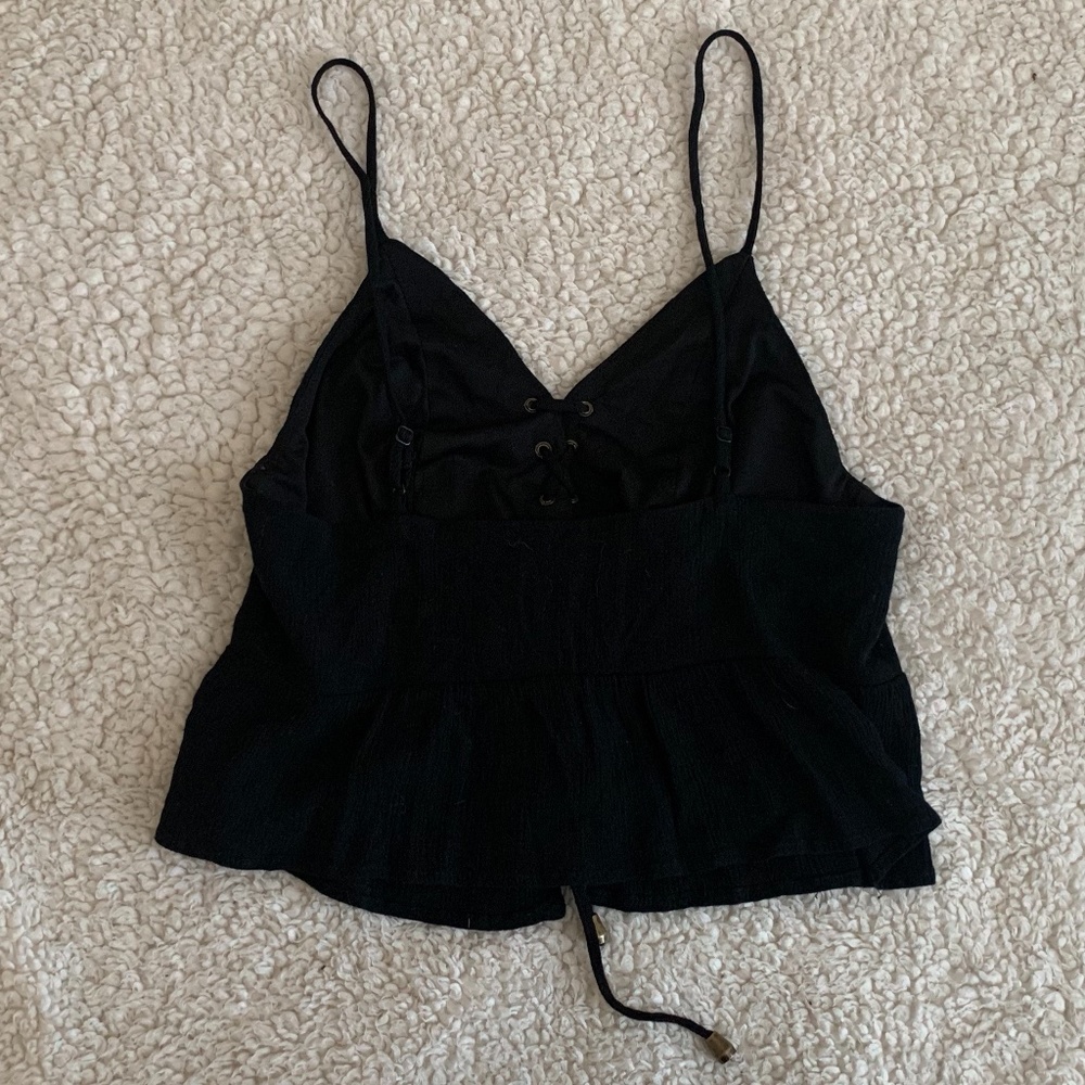 Forever 21 Black Floral Embroidered Crop Top - Picture 4 of 5